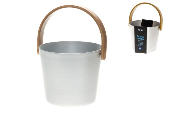 Saunaspand Rento 5L med bambus hank - Sølvgrå - Image 2