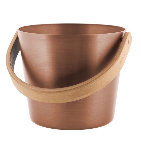 Saunaspand Rento 5L med bambus hank - Kobber