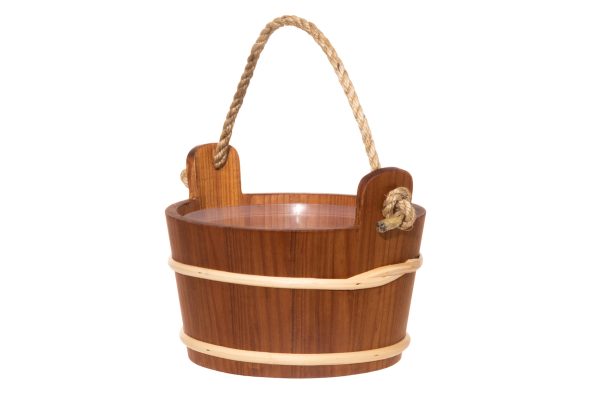 Træ saunaspand - rødel - 4 liter