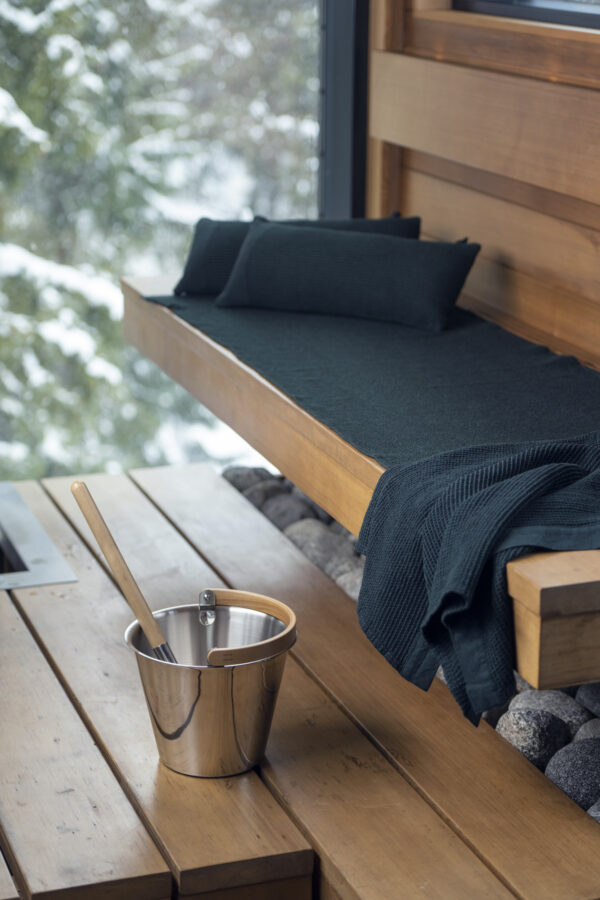 Sauna sidde håndklæder sort/mørkegrøn 60x160 cm. - Image 5