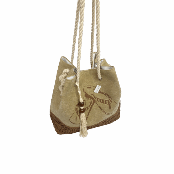 Strandtaske i lærred med flot design